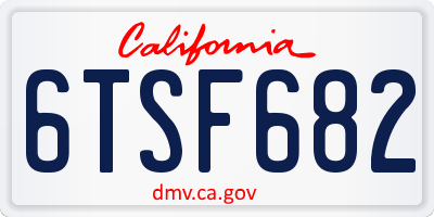 CA license plate 6TSF682