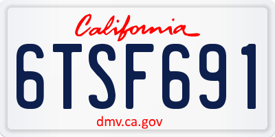 CA license plate 6TSF691