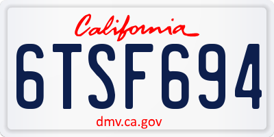 CA license plate 6TSF694