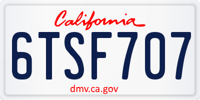 CA license plate 6TSF707