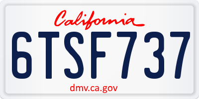 CA license plate 6TSF737
