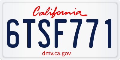 CA license plate 6TSF771