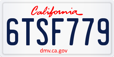 CA license plate 6TSF779