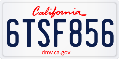 CA license plate 6TSF856