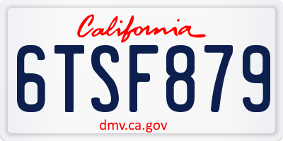CA license plate 6TSF879