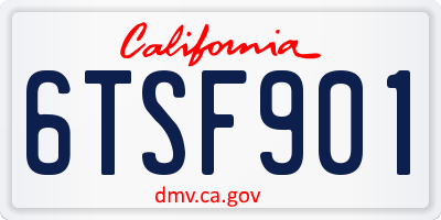 CA license plate 6TSF901