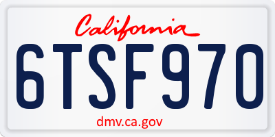 CA license plate 6TSF970