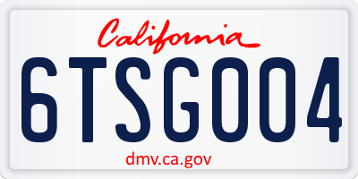 CA license plate 6TSG004