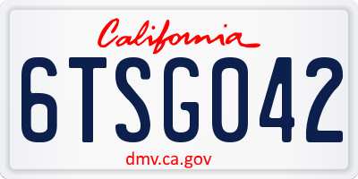 CA license plate 6TSG042