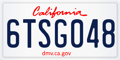 CA license plate 6TSG048