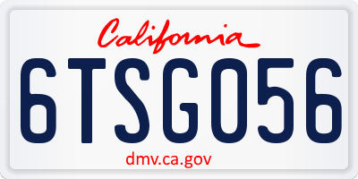 CA license plate 6TSG056