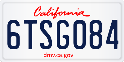 CA license plate 6TSG084