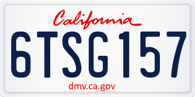 CA license plate 6TSG157