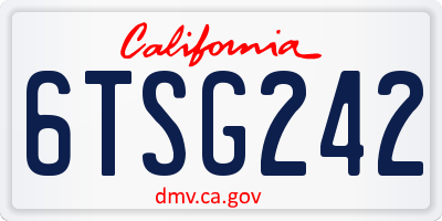 CA license plate 6TSG242