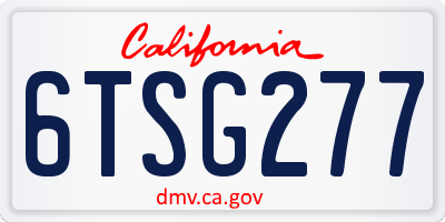 CA license plate 6TSG277