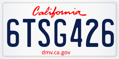 CA license plate 6TSG426