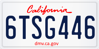 CA license plate 6TSG446