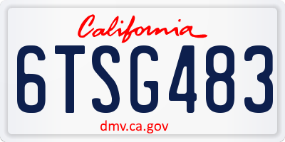 CA license plate 6TSG483