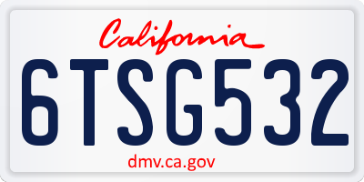 CA license plate 6TSG532