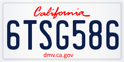 CA license plate 6TSG586