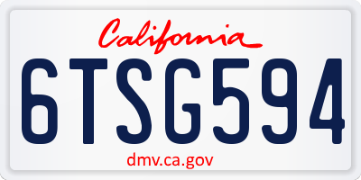 CA license plate 6TSG594
