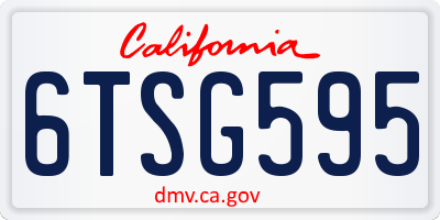 CA license plate 6TSG595