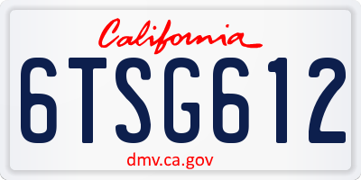 CA license plate 6TSG612