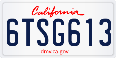 CA license plate 6TSG613