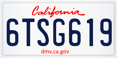 CA license plate 6TSG619