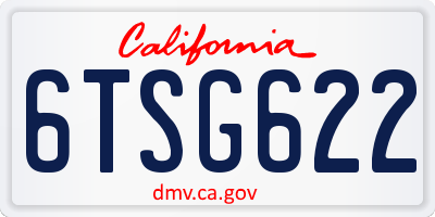 CA license plate 6TSG622