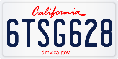 CA license plate 6TSG628
