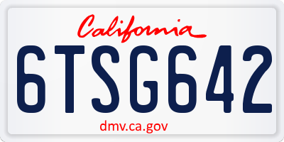 CA license plate 6TSG642