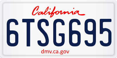 CA license plate 6TSG695