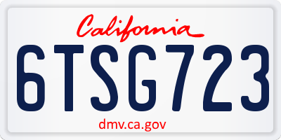 CA license plate 6TSG723