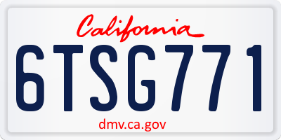 CA license plate 6TSG771