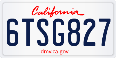 CA license plate 6TSG827