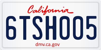 CA license plate 6TSH005