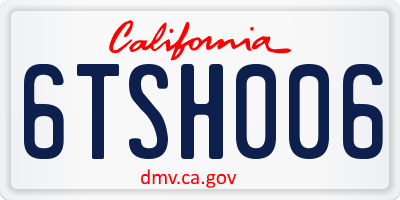 CA license plate 6TSH006