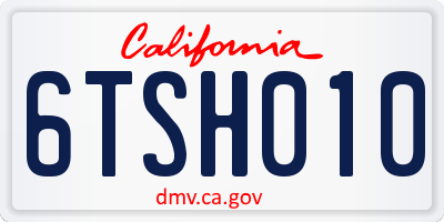 CA license plate 6TSH010