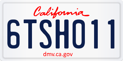 CA license plate 6TSH011