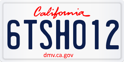 CA license plate 6TSH012