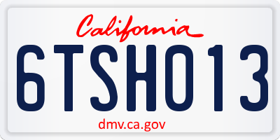CA license plate 6TSH013