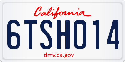 CA license plate 6TSH014