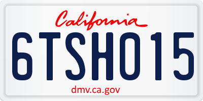 CA license plate 6TSH015