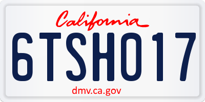 CA license plate 6TSH017