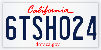CA license plate 6TSH024