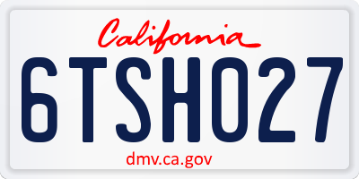 CA license plate 6TSH027