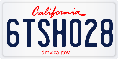 CA license plate 6TSH028