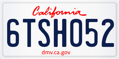 CA license plate 6TSH052