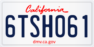 CA license plate 6TSH061